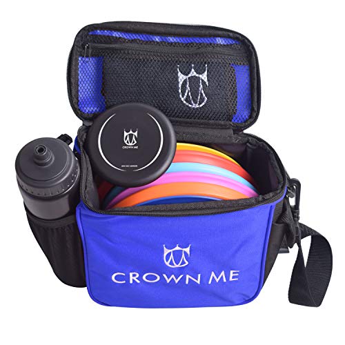 CROWN ME Disc Golf Starter Set,Disc Golf Set with 6 Discs, 1 Marker,1 Towel and Starter Disc Golf Bag Fairway Driver - color: Blue