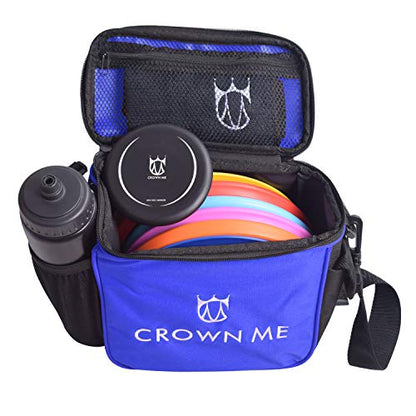 CROWN ME Disc Golf Starter Set,Disc Golf Set with 6 Discs, 1 Marker,1 Towel and Starter Disc Golf Bag Fairway Driver - color: Blue