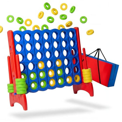 Relaxdays Four XXL victories for outdoor, children and adults, (H x W x D): 110 x 120 x 55 cm, four in one row, with bag, blue/red - color: With Bag