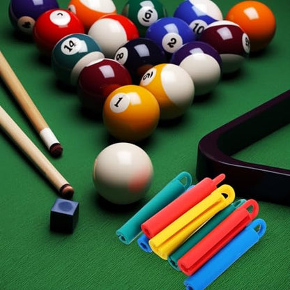 Beaupretty 8pcs Pool Cue Holder Rack Wall Mounted Billiard Cue Stick Holder Organizer Set with Colorful Clips for Game Room Storage and Stick Hanging