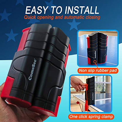 Comesee Retractable Ping Pong Net for Any Table, Table Tennis Nets and Posts Equipment for Replacement - color: black