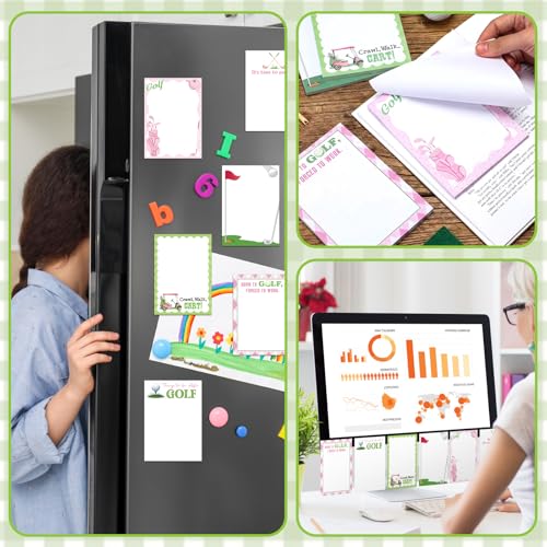 Ctosree 12 Pcs Golf Sticky Notes Pads Golf Gifts for Women Teen Girls Teams Rewards Party Favors Decor Supplies Memo Sticky Notes for Practice Reminders Office to Do Lists, 3.94 x 5.51 in 6 Designs - style: Golf