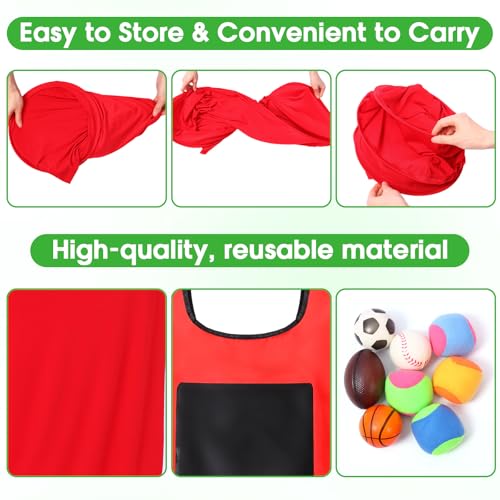 Leitee 4 Pcs Granny Pants Yard Games Set for Adult, 4 Oversized Pants 4 Vests, 20 PU + 20 Fuzzy Balls, Outdoor Snowball Fight Game, Toss Catching Game for Team Building Backyard Party Lawn Fun (Large)
