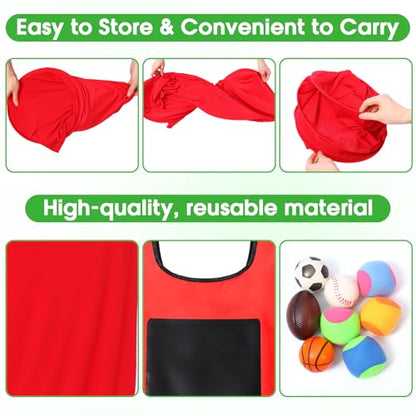 Leitee 4 Pcs Granny Pants Yard Games Set for Adult, 4 Oversized Pants 4 Vests, 20 PU + 20 Fuzzy Balls, Outdoor Snowball Fight Game, Toss Catching Game for Team Building Backyard Party Lawn Fun (Large)
