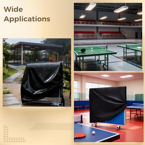 Waterproof Pong Table Cover, 65 X 27.6 X 72.8 in, 210D Oxford Fabric, Outdoor, All Weather Protection Table Tennis Table Cover, Black