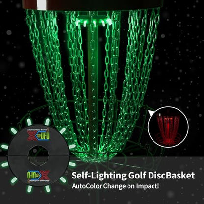 X-UFO Disc Golf Basket Frame Sensor Light and Automatic Color Change, Compatible with Disc Golf Basket Frames - size: 48MM