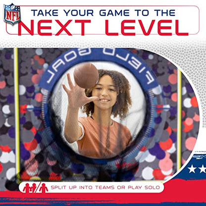 Franklin Sports NFL Mini Football Toss Target Game - NFL Door Jam Football Over the Door Target + (4) Mini Balls Set - 3 Hole Throwing Game for All Ages - Practice Passing + Aim
