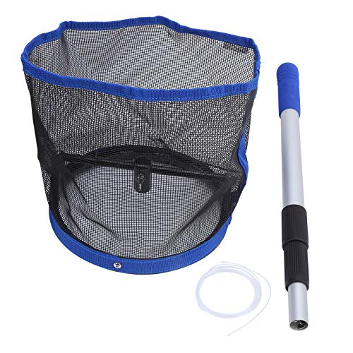 Large Capacity Table Tennis Ball Pickup Storage Net Portable Ball Picker Container with Retractable Handle and Angle