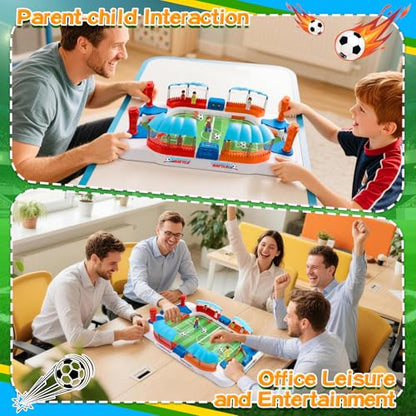 Mini Foosball Table Game Soccer Toys for Kids Ages 3 4 5 6 7 8-12 – Portable Soccer Board Game, Interactive Tabletop Sports Toy, for Boys Girls for Indoor Family Party, Playroom