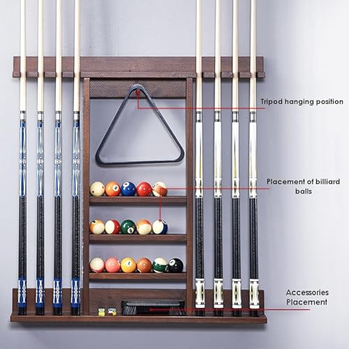 Freestanding Billiard Cue Rack, Pool Stick Holder With Anti-slip Base, Stable Load-bearing and Capacity To Hold Up To 18 Balls, Effectively Prevent Club Deformation and Save Space, for Game Room
