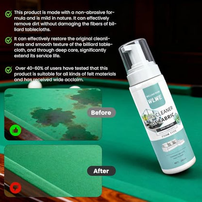 Pool Table Cleaner Kit,Billiard Cleaning Spray and Billiard Table Brush-Billiard Table Maintenance Accessory Set,Suitable for Billiard Players to Maintain the Cleanliness of Billiards