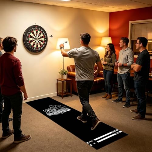 Genérico Darts Mat | 300 x 34 cm with Rubber Throwing Line | Darts Tip Protection Mat - Home, Rest Room, Indoor, Basement, Training, Game, Tournament - color: Mat 12
