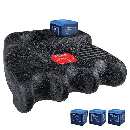 BALIKEN Cue Pool Stick Holder for Table, Cue Rest Weighted Billiards 2/3/4 Pool Cues Holder, Nicks Sticks, Cue Stick Case, Cue Rack with Chalk Holder, Mini Stick Holder, Non-Slip, 3 Cue - color: 3 CUE + Chalk