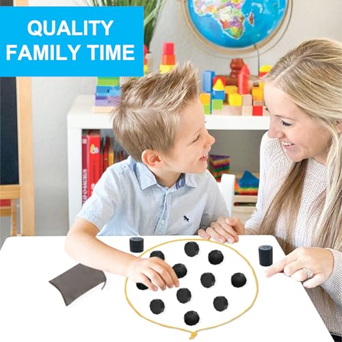Magnet Game with String for Family Game Night & Travel & Camping - Magnetic Chess Games with Full-Size Stones - Fun Portable Two Player Strategy for Adults Teens and Kids