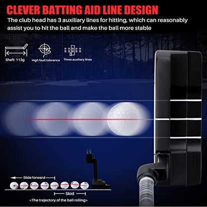 PGM Golf Putter - Blade Putters for Men & Women - Easy Flop Shots – Legal for Tournament Play- Right/Left Handed - size: 34", Graphite, style: Right Handed