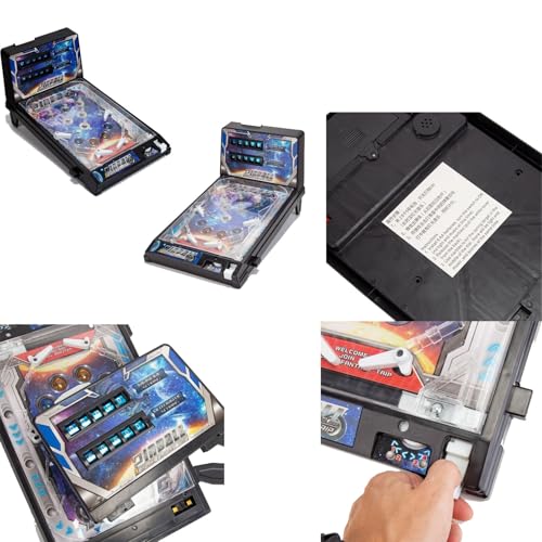 Portable Pinball Machine with Light and Sound Effects, Digital-Counter, Electronic Game Toys, Fun Retro Gifts, Tabletop for Family, Mini Space Fantasy Pinballs Machines