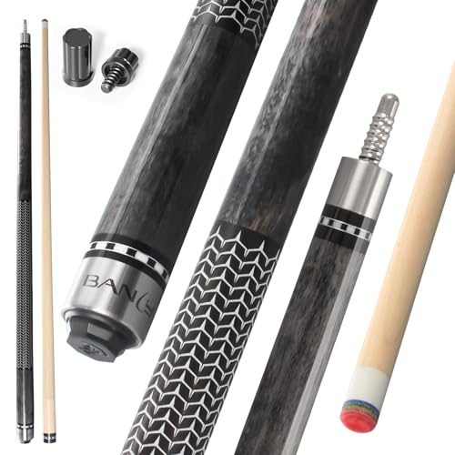 Banly Pool Cue Stick - 58" Canadian Maple Pool Cue 12.5mm Low Deflection Pool Stick Piano Lacquer Finish Professional Cue Stick - color: Slate Grey-Wood Shaft