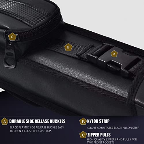 Champion 2X2,2X3,3X4 Nylon/Leatherette Billiard Pool Cue Stick Hard Case - color: Black Leatherette, size: 2X2 pool case