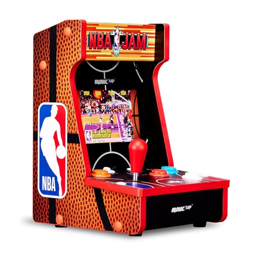 Arcade1Up NBA JAM Countercade Arcade Machine with NBA JAM TE and NBA Hang Time, 7" LCD Screen, Light-Up Marquee and Real-Feel Arcade Controls