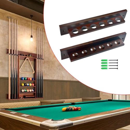 6 Pool Cue Wall Rack for 6 Cues Rod Organizer Pool