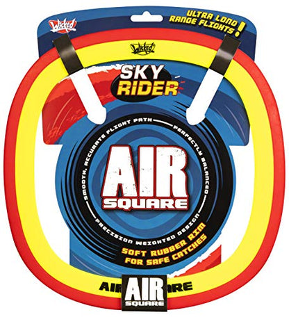 Wicked Air Square. Special Square Shape Designed Flying Disc. Durable & Flexible Rubber Disc Which Flies Smoother and Longer Distance. Easy to Throw & Catch! Not Your Normal Flying Disc! Blue Or Red