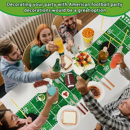 5 Pcs Football Goal Post Decoration Kit Includes 2 Football Field Goal Post Centerpieces 1 Table Runner 1 Mini Ball 1 Pump for Sports Court Theme Birthday Party Decorations Supplies