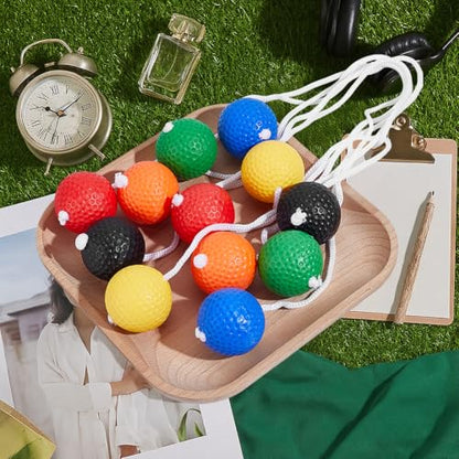 MAYJOYDIY 18 Pack Ladder Ball 6 Colors Replacement Balls Ladder Toss Balls Set with Storage Bag for Toss Match Yard Lawn Golf Game