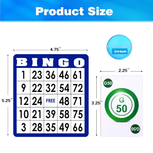 GSE Games & Sports Expert Complete Bingo Game Set with 50 Bingo Cards, 500 Chips, Calling Cards Deck, Party Fun Game for Adults, Seniors, Family Gatherings, Classroom Activities, Large Groups - size: 50 Cards & 500 Chips Set