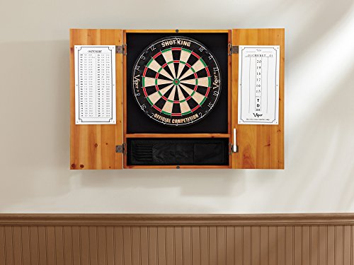 Viper Metropolitan Solid Wood Sisal/Bristle Steel Tip Dartboard Cabinet: Cabinet Only (No Dartboard), Oak Finish - color: Oak Finish