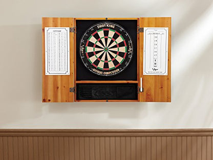 Viper Metropolitan Solid Wood Sisal/Bristle Steel Tip Dartboard Cabinet: Cabinet Only (No Dartboard), Oak Finish - color: Oak Finish