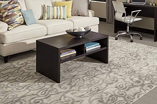 ClosetMaid 1664 Rectangular Coffee Table with Storage Shelves, Black Walnut - color: Black Walnut, style: Coffee Table
