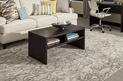 ClosetMaid 1664 Rectangular Coffee Table with Storage Shelves, Black Walnut - color: Black Walnut, style: Coffee Table