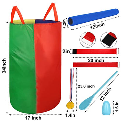 Outdoor Games 40FT Tug of War Rope & Potato Sack Race Bags Kit for Kids and Adults, Field Day Family Reunion Birthday Party Yard Games