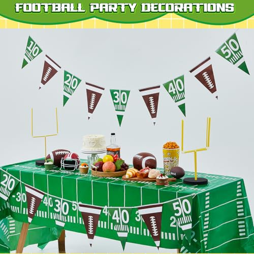 5 Pcs Football Goal Post Party Decorations Football Field Goal Post Centerpiece Sports Court Tablecloth Decor Table Decorations Pennant Banner for Birthday Party Game Day Supplies