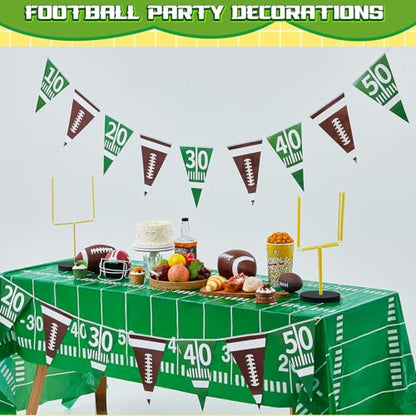 5 Pcs Football Goal Post Party Decorations Football Field Goal Post Centerpiece Sports Court Tablecloth Decor Table Decorations Pennant Banner for Birthday Party Game Day Supplies