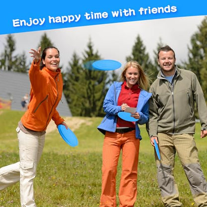 Lenwen 24 Pcs Flying Disc 6.89 Inch Soft Silicone Flying Disks Play Flick Disc for Outdoor Backyard Beach Lawn Sports Park Camping Playing Adults Pet(Blue)