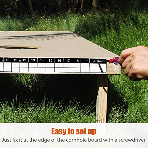 Waybelive Corn Hole Game Magnetic Scoreboard with Round Flat Washer, Durable Scoreboard, Easy to Install Keep Track of The Score, White & Black - size: 1 Pack