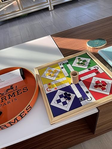 Pine Wood Wooden Handmade Handcrafted 2 in 1 Ludo Magnetic Snakes and Ladders Travel Board Game Full Adults & Family Fun Game
