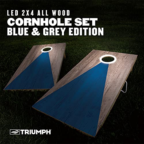 Triumph Sports LED Regulation Cornhole Board Set with Light-Up Boards, 8 Weather-Resistant Cornhole Bags & Durable All-Wood Design Perfect for Tailgates, BBQs, Parties & Backyard Fun