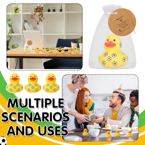 Amyhill 24 Sets Mini Soccer Rubber Ducks Gifts Sport Party Favors Tabletop Decoration for Coach Team Gifts Club Gift Player Team Events Decorations Birthday Party Supplies - style: Soccer