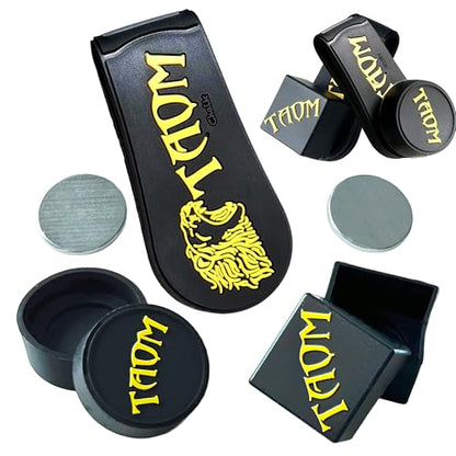 Billiards Magnetic Chalk Holder Belt Clip with 2 (Round&Square) Chalks holder, Magnetic Pool cue stick Chalk Holder Pro - 3X Stronger Grip, Dustproof & Water-Resistant (Includes 2 Silicone Boxes) - color: S1