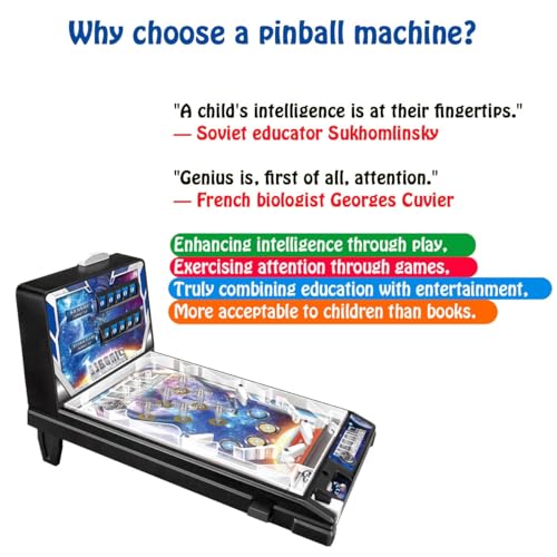 Classic Retro Pinball Machine Game, Mini Electronic Arcade Toy with Scorekeeper, Fun Tabletop Puzzle Pinball Game for All Ages, Christmas Party Gift