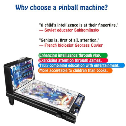 Classic Retro Pinball Machine Game, Mini Electronic Arcade Toy with Scorekeeper, Fun Tabletop Puzzle Pinball Game for All Ages, Christmas Party Gift
