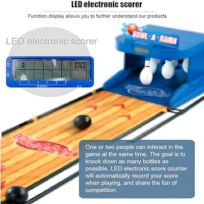 Indoor Electronic Bowling Game with LED Scoreboard, Automatic Reset & Simulation Sound, Fun for Kids & Adults, 3.5m/11ft Bowling Alley Sports Console - size: 3.5m/11ft