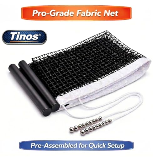 TINOS Premium Table Tennis Net & Post | Pro Screw Clamp Ping Pong Net