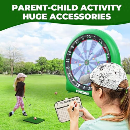 Giant Inflatable Dartboard, Kick Darts Outdoor Indoor Soccer Dartboard Game Golf Dart Throw Darts with Pump, Giant Dart Board Target Yard Games for Kids & Adults 20+Games - style: Green Dartboard