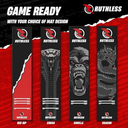RUTHLESS Darts Mat | Heavy Duty Non Slip Durable Carpet Dart Mat for Floor Black - style: Gorilla