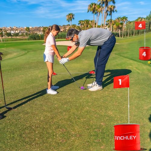 A11N SPORTS Finchley Backyard Golf Chipping Game | Portable 9 or 6 Holes Yard Golf Course for Outdoor, Lawn, Beach, Park | Golf Gifts for Men Women - size: 6 Buckets