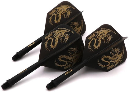 CUESOUL ROST Integrated Dart Flight and Shafts Meduim/Small/Large - color: Black Dragon, size: Size S-21mm
