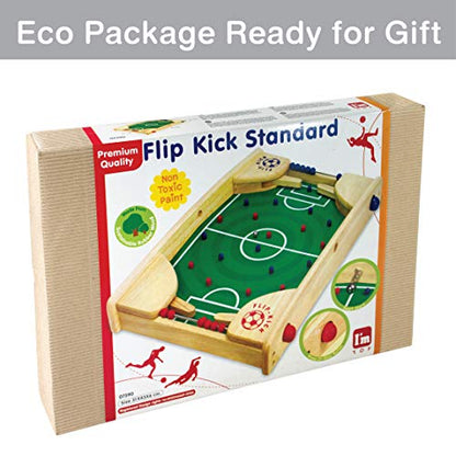 Flipkick: Wooden Tabletop Football/Soccer Pinball Games, Indoor Portable Sport Table Board for Kids and Family - style: Flipkick